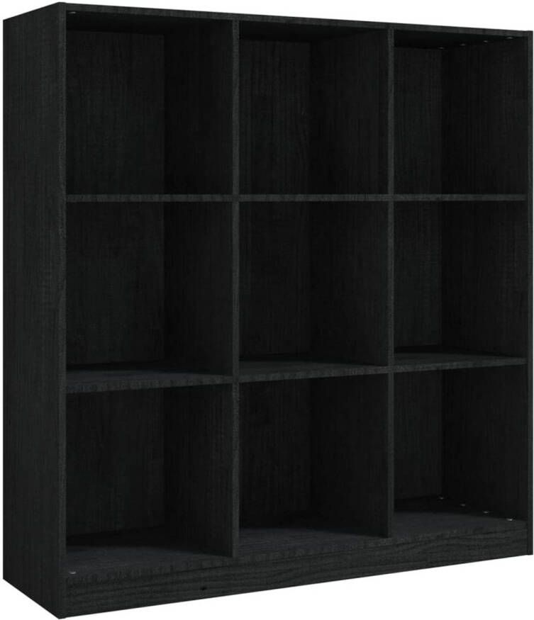 VidaXL -Boekenkast kamerscherm-104x33 5x110-cm-massief-grenenhout-zwart