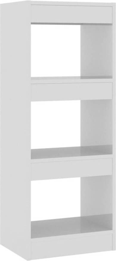 VidaXL -Boekenkast kamerscherm-40x30x103-cm-spaanplaat-hoogglans-wit