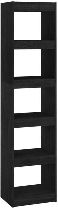 VidaXL -Boekenkast kamerscherm-40x30x167 5-cm-massief-grenenhout-zwart