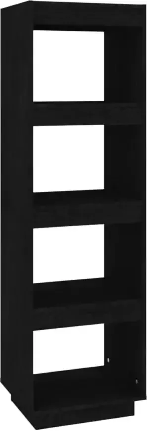 VidaXL Boekenkast kamerscherm 40x35x135 cm massief grenenhout zwart