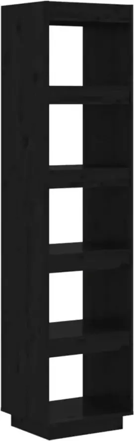 VidaXL -Boekenkast kamerscherm-40x35x167-cm-massief-grenenhout-zwart