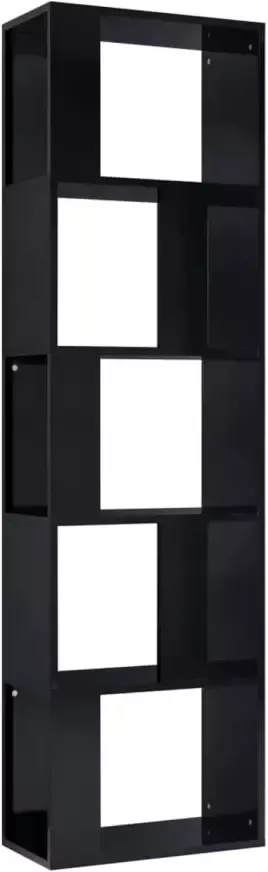 VidaXL Boekenkast kamerscherm 45x24x159cm bewerkt hout hoogglans zwart