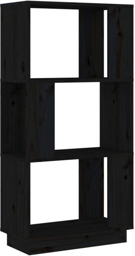 VidaXL -Boekenkast kamerscherm-51x25x101-cm-massief-grenenhout-zwart