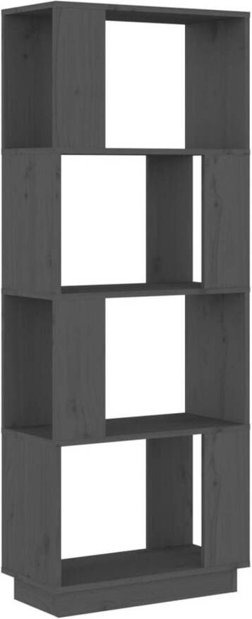 VidaXL -Boekenkast kamerscherm-51x25x132-cm-massief-grenenhout-grijs