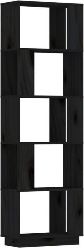 VidaXL -Boekenkast kamerscherm-51x25x163 5-cm-massief-grenenhout-zwart