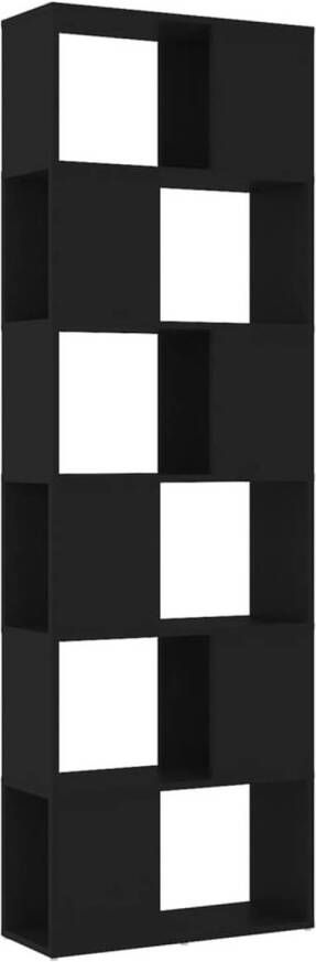 VidaXL -Boekenkast kamerscherm-60x24x186-cm-spaanplaat-zwart