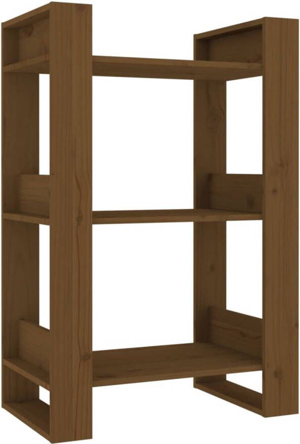 VidaXL -Boekenkast kamerscherm-60x35x91-cm-massief-hout-honingbruin