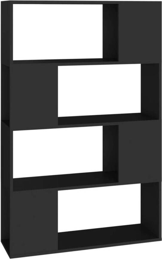 VidaXL -Boekenkast kamerscherm-80x24x124 5-cm-spaanplaat-zwart