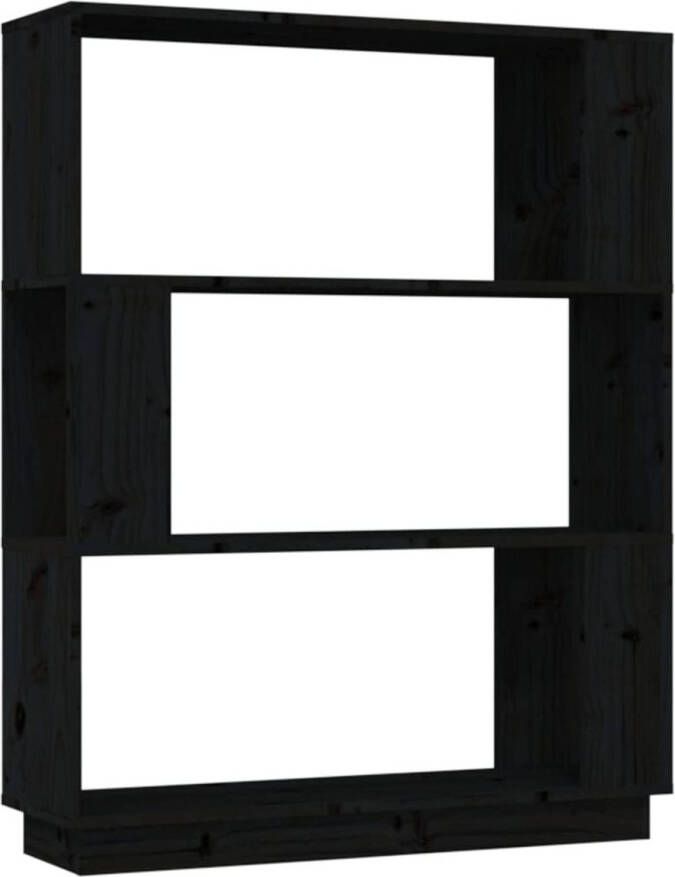 VidaXL -Boekenkast kamerscherm-80x25x101-cm-massief-grenenhout-zwart
