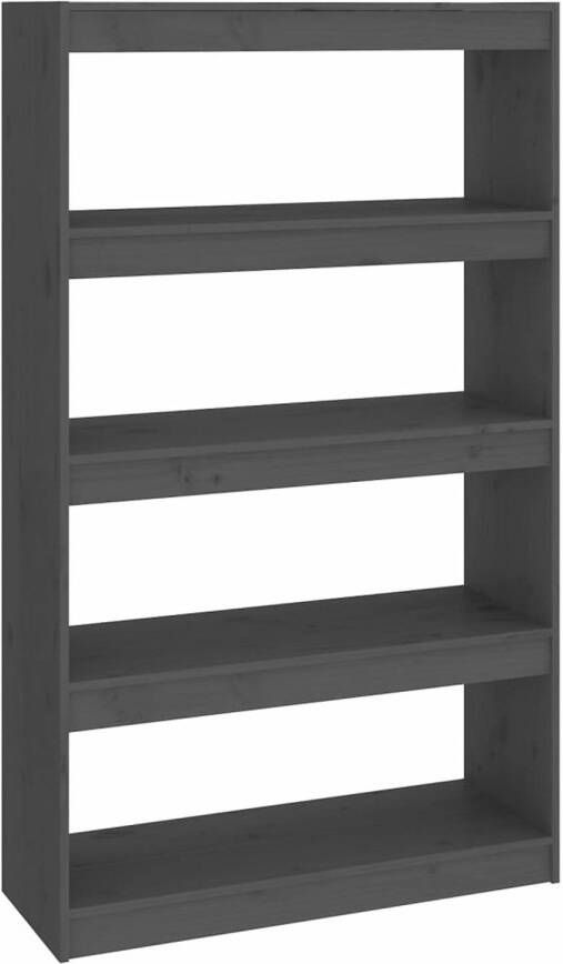 VidaXL -Boekenkast kamerscherm-80x30x135 5-cm-massief-grenenhout-grijs