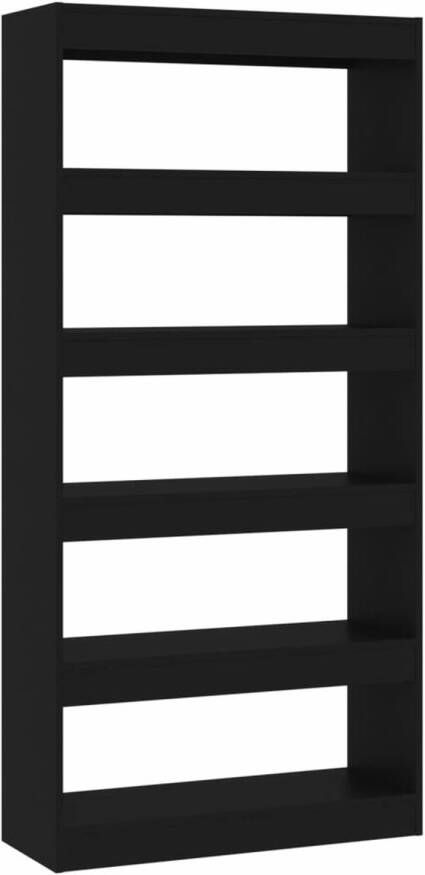 VidaXL -Boekenkast kamerscherm-80x30x166-cm-spaanplaat-zwart