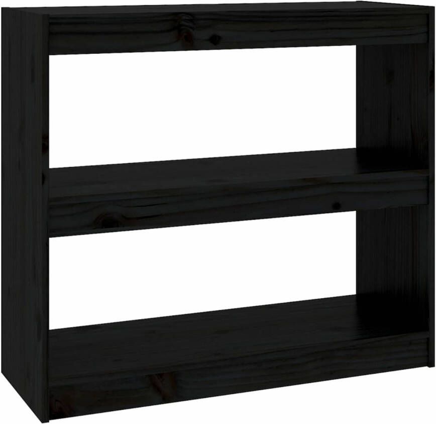 VidaXL -Boekenkast kamerscherm-80x30x71 5-cm-massief-grenenhout-zwart