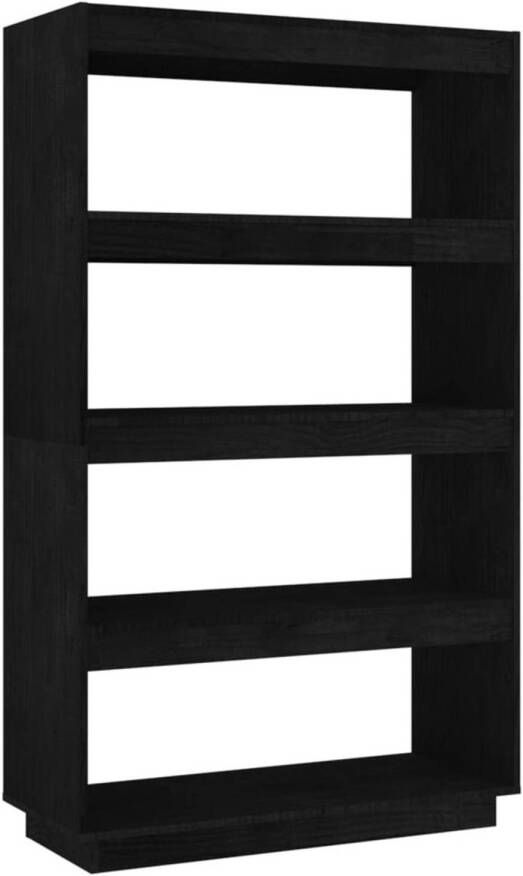 VidaXL -Boekenkast kamerscherm-80x35x135-cm-massief-grenenhout-zwart