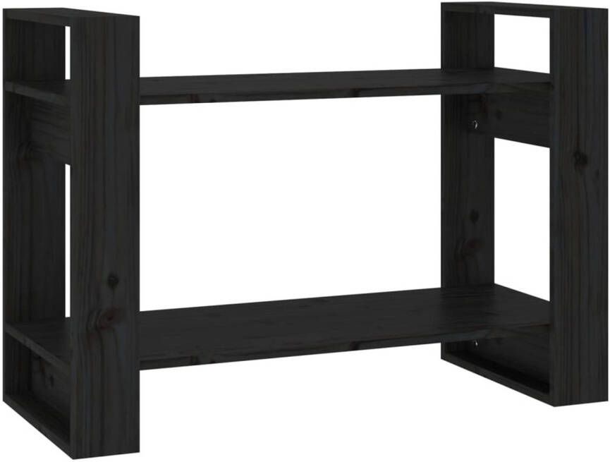 VidaXL -Boekenkast kamerscherm-80x35x56 5-cm-massief-grenenhout-zwart