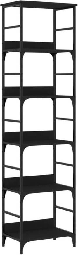 VidaXL -Boekenrek-50x33x188 5-cm-bewerkt-hout-zwart