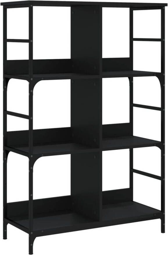 VidaXL -Boekenrek-78 5x33x117 5-cm-bewerkt-hout-zwart
