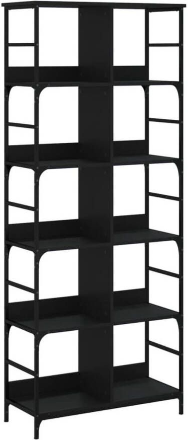 VidaXL -Boekenrek-78 5x33x188 5-cm-bewerkt-hout-zwart