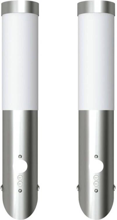 VidaXL Buitenlamp RVS Enego met sensor (2 stuks) - Foto 1