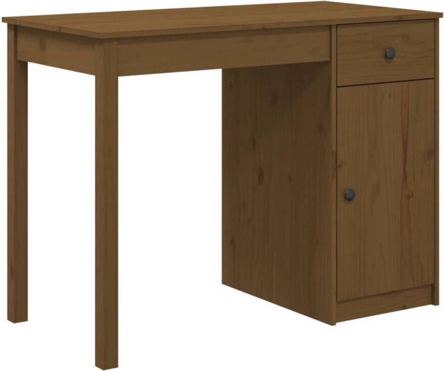 VidaXL -Bureau-100x50x75-cm-massief-grenenhout-honingbruin