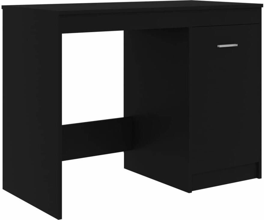 VidaXL -Bureau-100x50x76-cm-bewerkt-hout-zwart