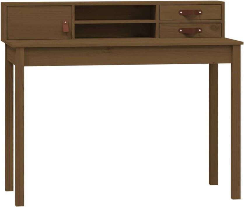 VidaXL -Bureau-110x50x93-cm-massief-grenenhout-honingbruin