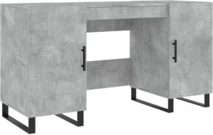 VidaXL -Bureau-140x50x75-cm-bewerkt-hout-betongrijs