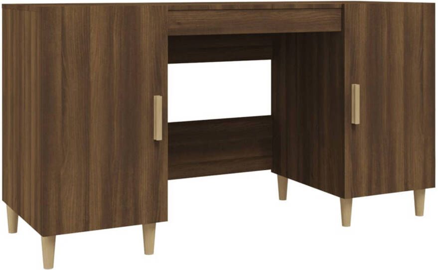 VidaXL -Bureau-140x50x75-cm-bewerkt-hout-bruineikenkleurig