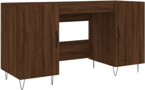 VidaXL -Bureau-140x50x75-cm-bewerkt-hout-bruineikenkleurig