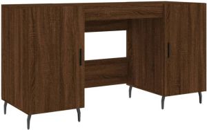 VidaXL -Bureau-140x50x75-cm-bewerkt-hout-bruineikenkleurig