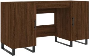 VidaXL -Bureau-140x50x75-cm-bewerkt-hout-bruineikenkleurig