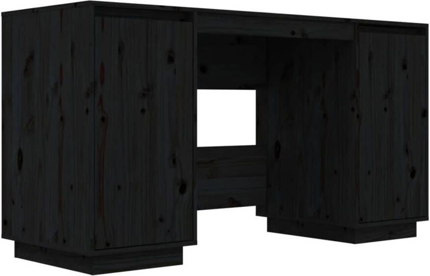 VidaXL -Bureau-140x50x75-cm-massief-grenenhout-zwart