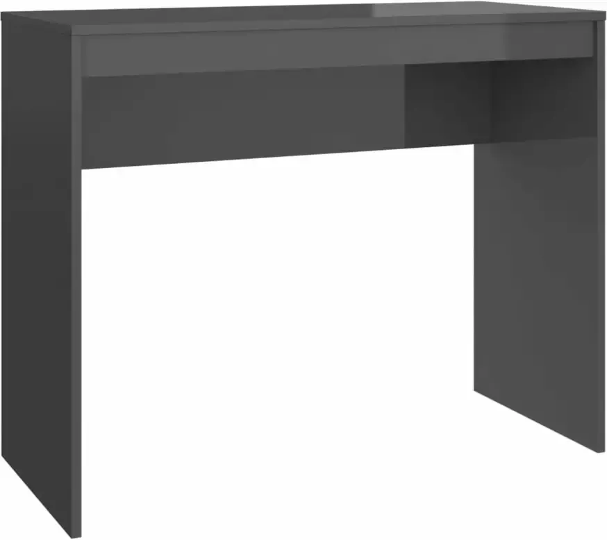 VIDAXL Bureau 90x40x72 cm bewerkt hout hoogglans grijs