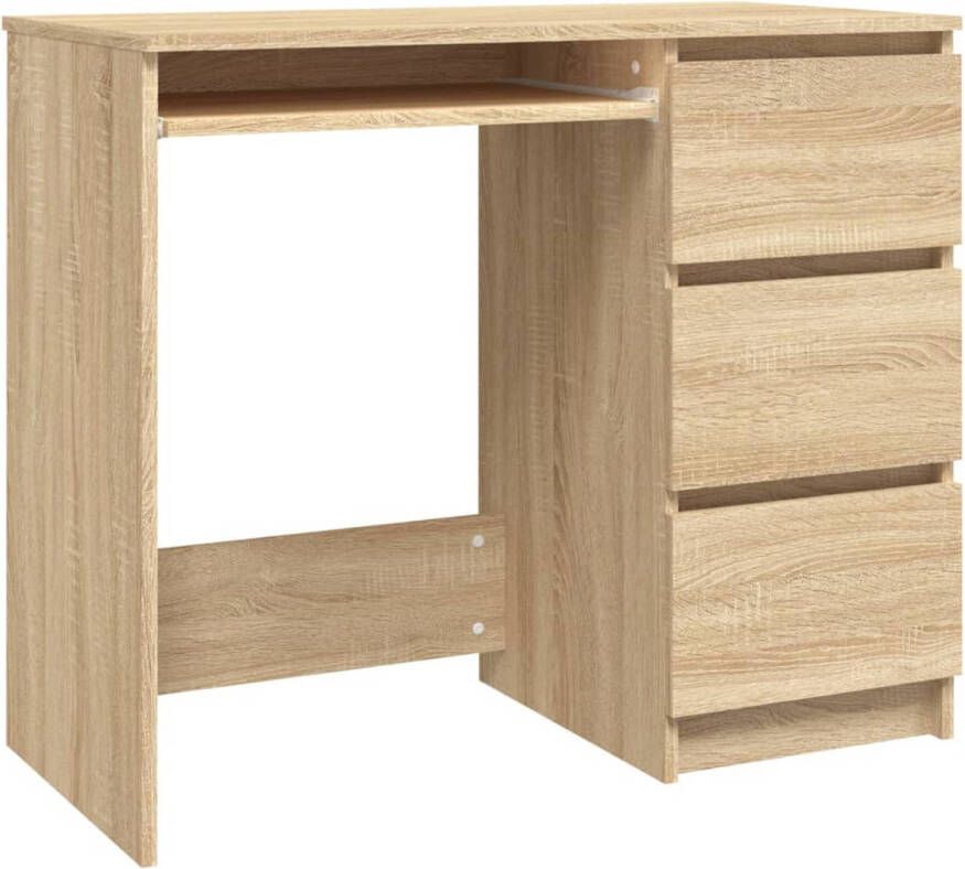 VidaXL -Bureau-90x45x76-cm-bewerkt-hout-sonoma-eikenkleurig - Foto 1