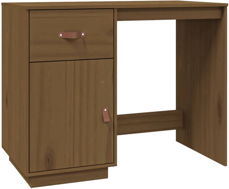 VidaXL -Bureau-95x50x75-cm-massief-grenenhout-honingbruin