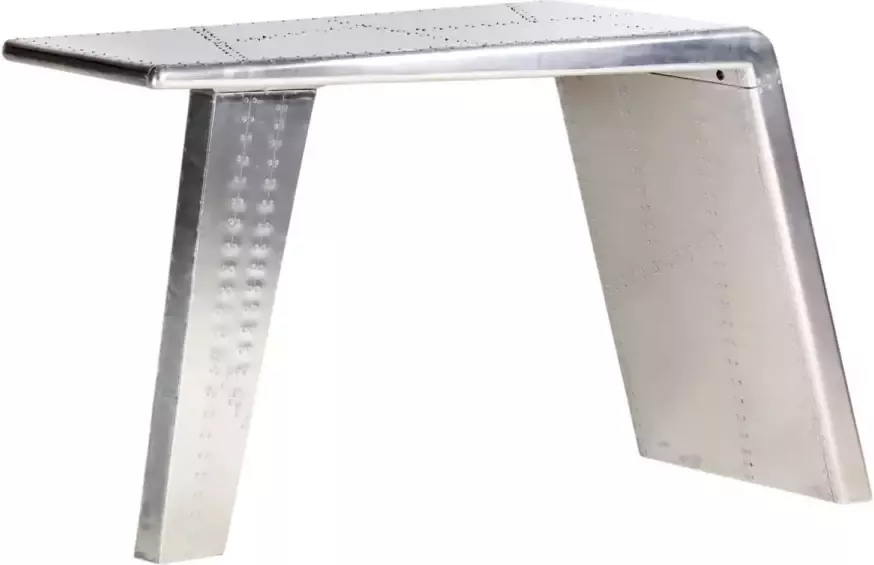 VidaXL Bureau luchtvaartstijl 112x50x76 cm metaal zilverkleurig