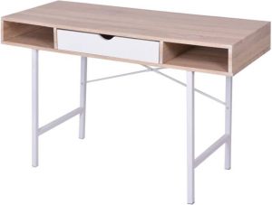 VidaXL -bureau-met-1-lade-eiken-en-wit