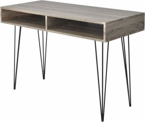 VidaXL -Bureau-met-2-compartimenten-grijs