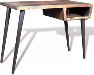 VidaXL Bureau Met Ijzeren Poten Gerecycled Hout