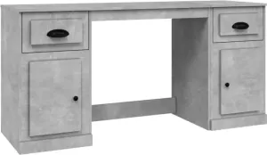 VidaXL -Bureau-met-kast-bewerkt-hout-betongrijs