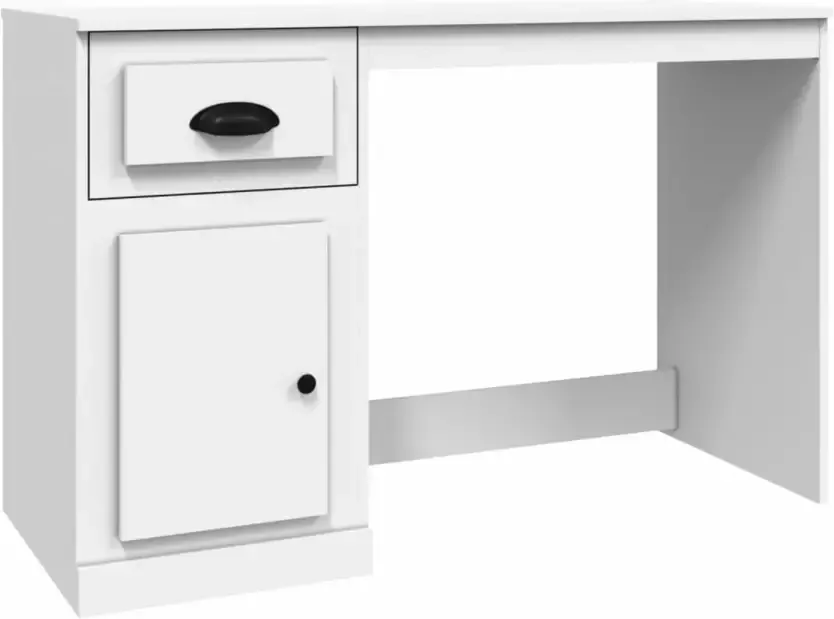 VidaXL -Bureau-met-lade-115x50x75-cm-bewerkt-hout-wit