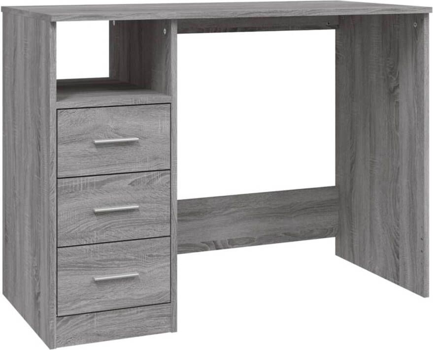 VidaXL -Bureau-met-lades-102x50x76-cm-bewerkt-hout-grijs-sonoma-eiken