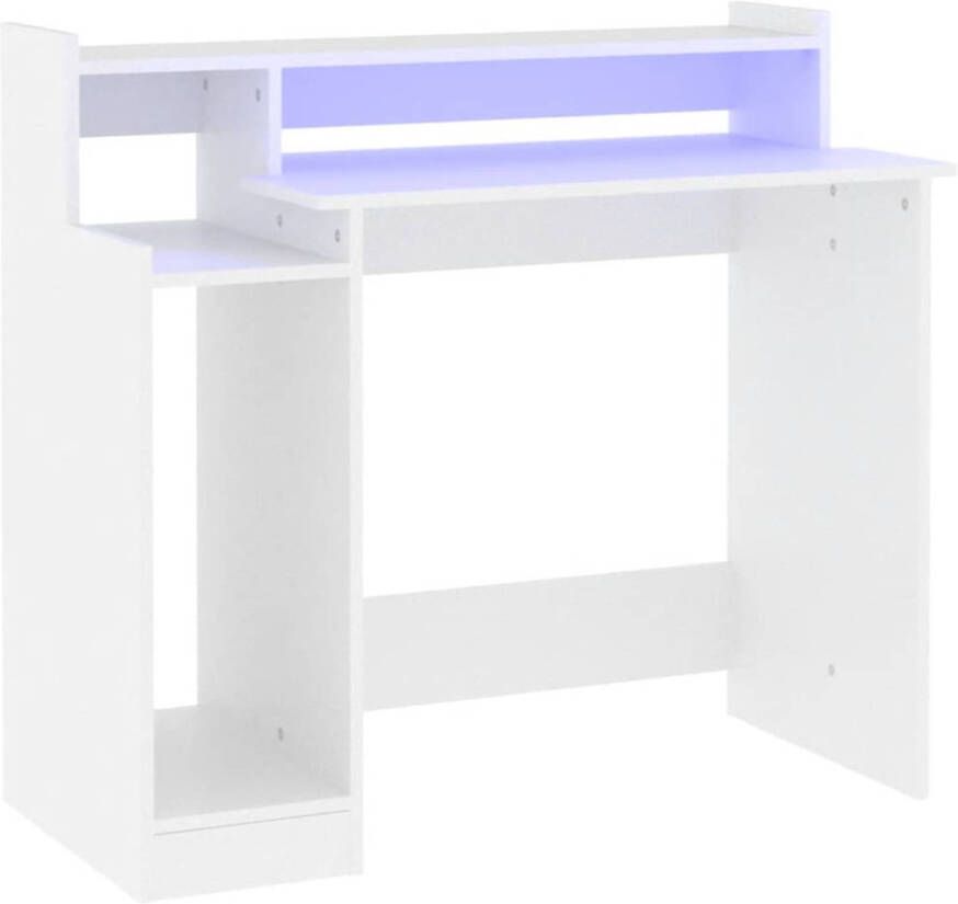 VidaXL -Bureau-met-LED-verlichting-97x45x90-cm-bewerkt-hout-wit