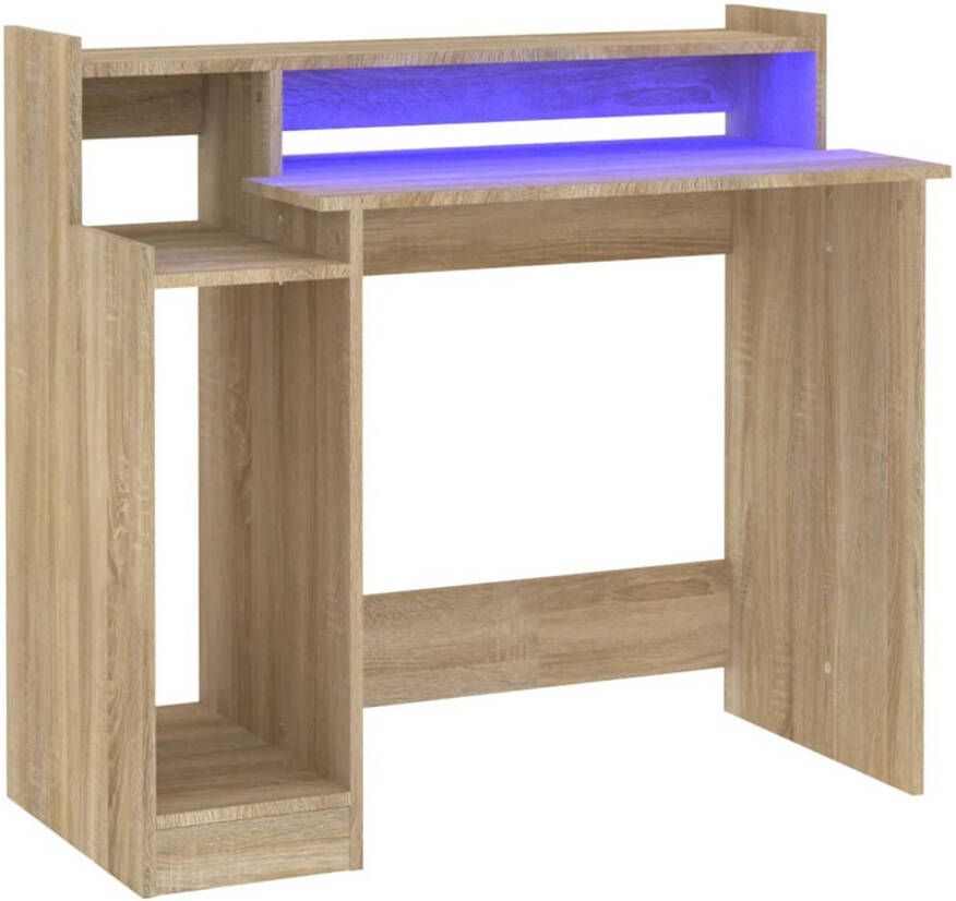 VidaXL -Bureau-met-LED-verlichting-97x45x90-cm-hout-sonoma-eikenkleurig