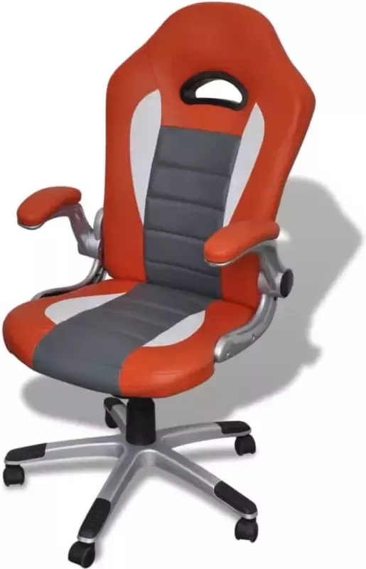 VIDAXL Bureaustoel modern ontwerp oranje kunstleer
