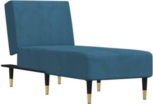 VidaXL -Chaise-longue-fluweel-blauw