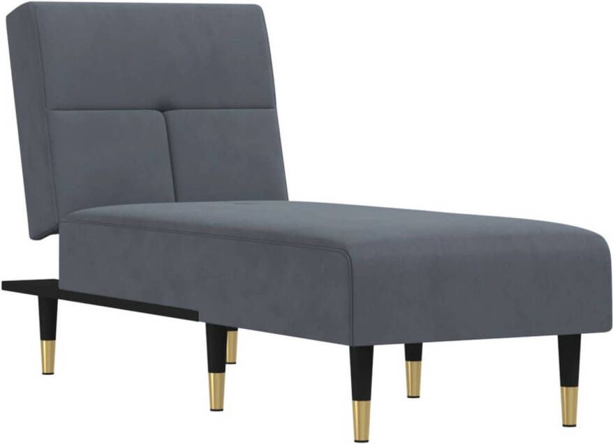 VidaXL -Chaise-longue-fluweel-donkergrijs