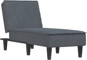 VidaXL -Chaise-longue-fluweel-donkergrijs