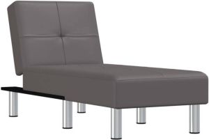 VidaXL -Chaise-longue-kunstleer-grijs