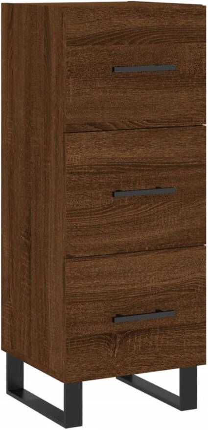 VidaXL -Dressoir-34 5x34x90-cm-bewerkt-hout-bruineikenkleurig
