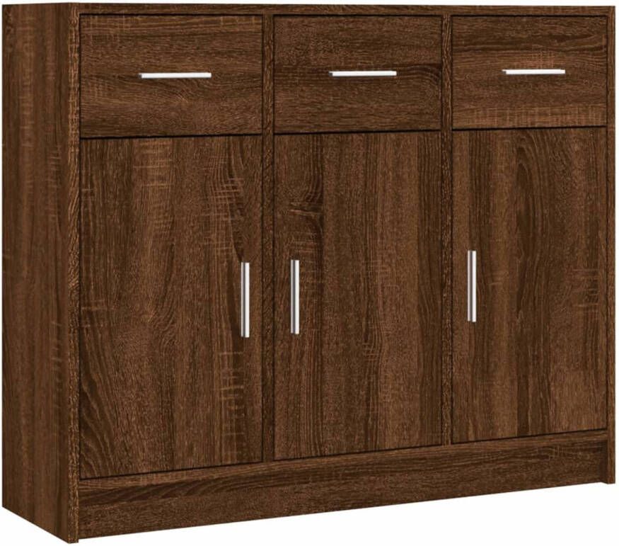 VidaXL -Dressoir-91x28x75-cm-bewerkt-hout-bruineikenkleurig